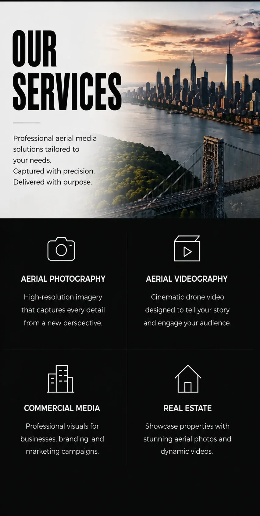 B.G.E. Aerials mobile services page